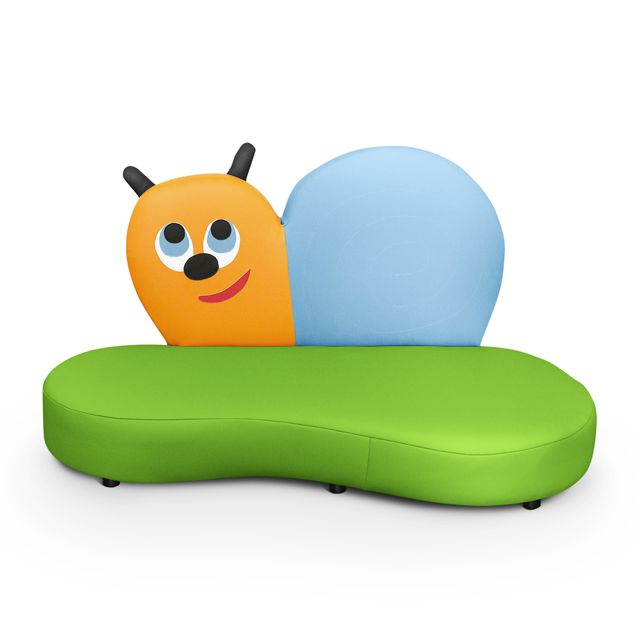 Motivsofa Schnecke, SH 22 cm, 3 Bezug-Varianten